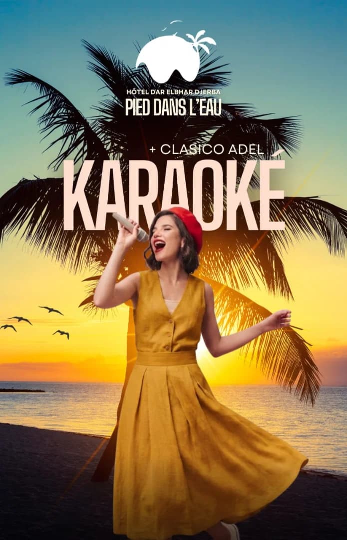 Karaoke- & Live-Musikabend mit Clasico Adel – Pied Dans L'Eau · Dar El Bhar, Djerba