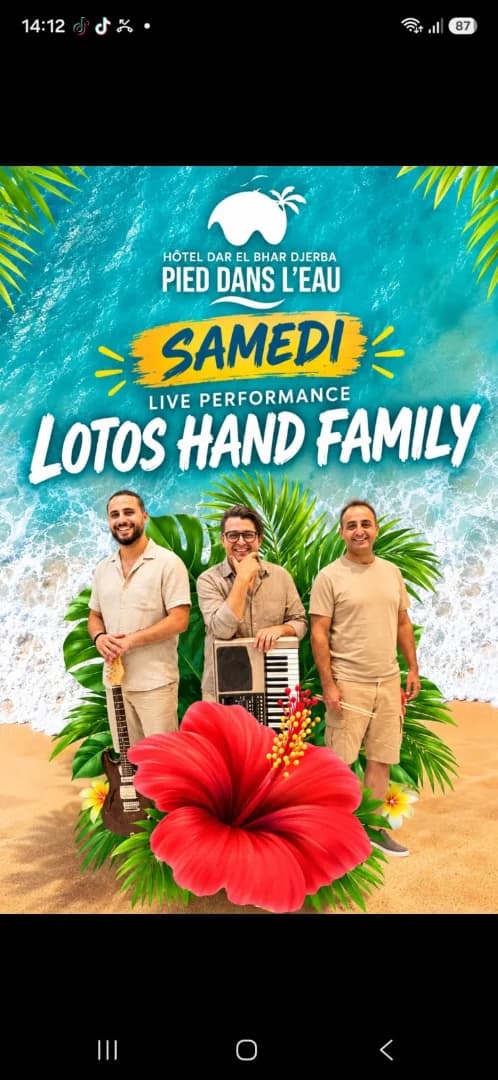 Live Concert Evening Lotos Hand Family – Beach Bar Pied Dans L'Eau | Djerba · Dar El Bhar, Djerba
